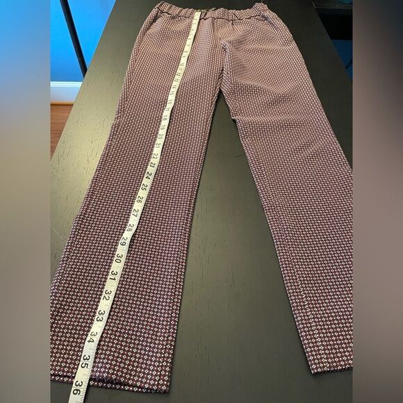 ZARA Trafaluc Elastic Waist Red White Patterned Skinny Pants Women’s Size S - Picture 6 of 7